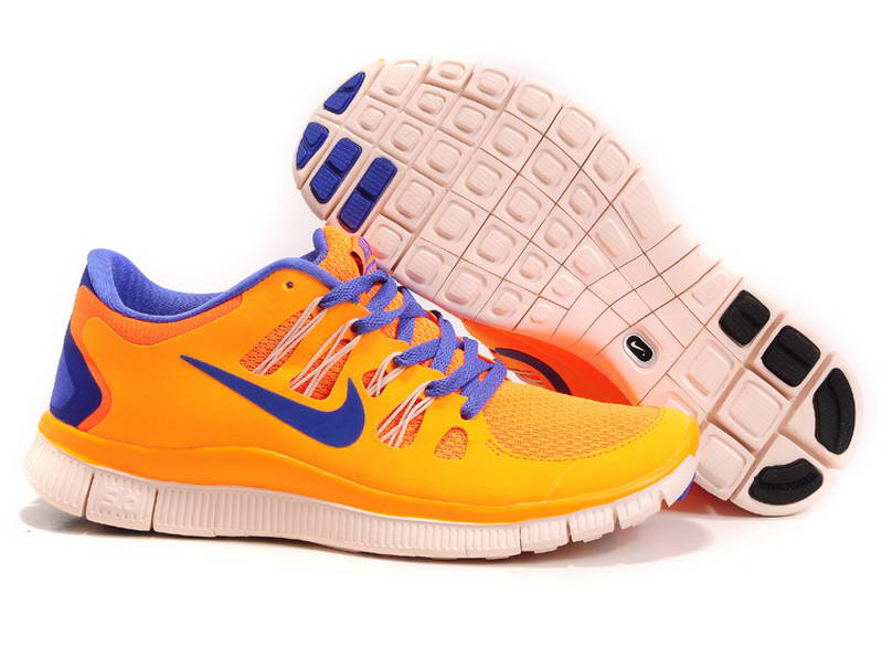 Nike Free Run 5.0 V2 Mens Running Shoes New Breathable Orange Blue